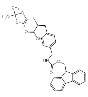 BOC-(FMOC-4-氨甲基)-L-苯丙氨酸结构式