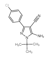 5-氨基-1-(叔丁基)-3-(4-氯苯基)-1H-吡唑-4-甲腈结构式