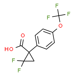 2,2-二氟-1-(4-(三氟甲氧基)苯基)环丙烷-1-羧酸结构式