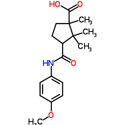 3-[(4-methoxyanilino)carbonyl]-1,2,2-trimethylcyclopentanecarboxylic acid Structure