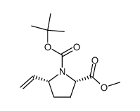 5R-ethenyl-pyrrolidine-1,2S-dicarboxylic acid 1-tert-butyl ester 2-methyl ester结构式