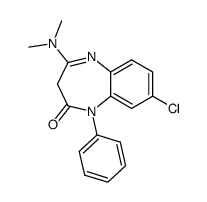8-chloro-4-(dimethylamino)-1,3-dihydro-1-phenyl-2H-1,5-benzodiazepin-2-one结构式