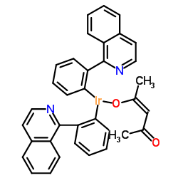 二(1-苯基-异喹啉)(乙酰丙酮)合铱(III)结构式