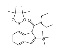 7-(4,4,5,5-tetramethyl-[1,3,2]dioxaborolan-2-yl)-2-trimethylsilanyl-indole-1-carboxylic acid diethylamide Structure