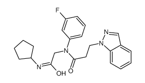(9ci)-n-[2-(环戊基氨基)-2-氧代乙基]-n-(3-氟苯基)-1H-吲唑-1-丙酰胺结构式