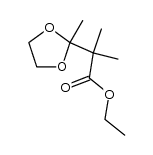 ethyl 2-methyl-2-(2-methyl-1,3-dioxolan-2-yl)propanoate结构式