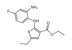 2-(2-amino-4-fluoro-anilino)-5-ethyl-thiophene-3-carboxylic acid ethyl ester结构式