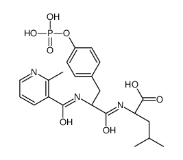 (2S)-4-methyl-2-[[(2S)-2-[(2-methylpyridine-3-carbonyl)amino]-3-(4-phosphonooxyphenyl)propanoyl]amino]pentanoic acid结构式