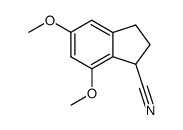 2,3-DIHYDRO-5,7-DIMETHOXY-1H-INDENE-1-CARBONITRILE结构式