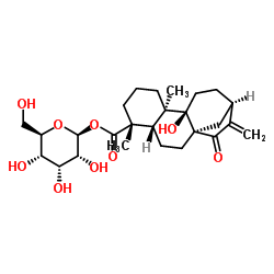 ent-9-Hydroxy-15-oxo-16-kauren-19-oic acid beta-D-glucopyrasyl ester Structure