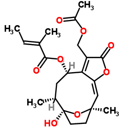 8α-Tigloyloxyhirsutinolide 13-O-acetate structure