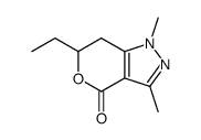 6-ethyl-1,3-dimethyl-6,7-dihydropyrano[4,3-c]pyrazol-4-one结构式