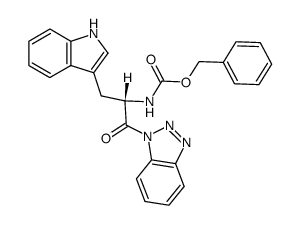 (S)-Benzyl (1-(1H-benzo[d][1,2,3]triazol-1-yl)-3-(1H-indol-3-yl)-1-oxopropan-2-yl)carbamate结构式