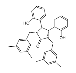(4R,5R)-1,3-Bis-(3,5-dimethyl-benzyl)-4,5-bis-(2-hydroxy-phenyl)-imidazolidin-2-one Structure