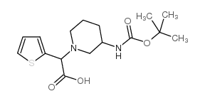 (3-Boc-氨基-1-哌啶)-噻吩-2-乙酸结构式