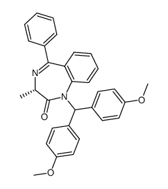 (3S)-(+)-1-di(p-anisyl)methyl-1,3-dihydro-3-methyl-5-phenyl-2H-1,4-benzodiazepin-2-one结构式