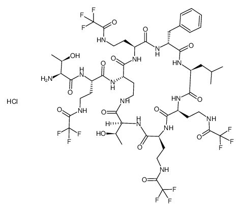 tetrakis(Nγ-trifluoroacetyl)-polymyxin B (2-10) hydrochloride结构式