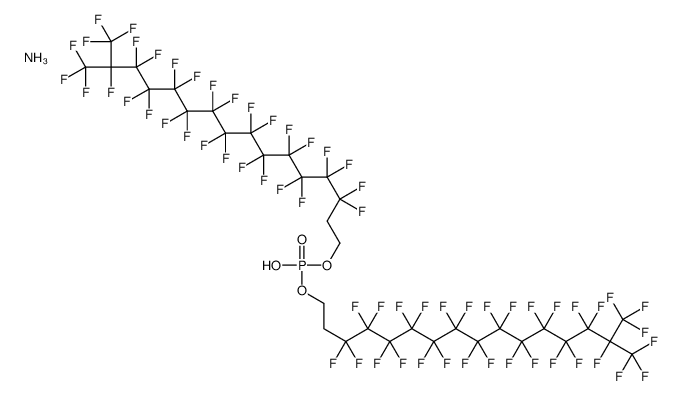 ammonium bis[3,3,4,4,5,5,6,6,7,7,8,8,9,9,10,10,11,11,12,12,13,13,14,14,15,16,16,16-octacosafluoro-15-(trifluoromethyl)hexadecyl] phosphate Structure