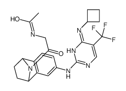 N-[2-(4-{[4-(Cyclobutylamino)-5-(trifluoromethyl)-2-pyrimidinyl]amino}-11-azatricyclo[6.2.1.02,7]undeca-2,4,6-trien-11-yl)-2-oxoethyl]acetamide Structure