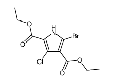 5-bromo-3-chloro-pyrrole-2,4-dicarboxylic acid diethyl ester结构式