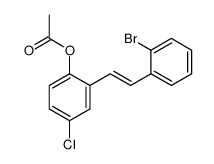 2-[(1E)-2-(2-溴苯基)乙烯基]-4-氯-苯酚-1-乙酸酯结构式