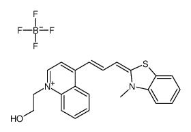 Benzothiazolium, 2-[3-[1-(2-hydroxyethyl)-4(1H)-quinolinylidene]-1-propen-1-yl]-3-methyl-, tetrafluoroborate(1-) Structure