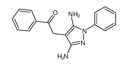 2-(3,5-diamino-1-phenylpyrazol-4-yl)-1-phenylethanone结构式