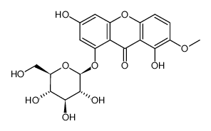 1-O-β-D-glucopyranosyl-3,8-dihydroxy-7-methoxyxanthone Structure