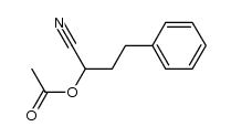 acetic acid 1-cyano-3-phenylpropyl ester Structure