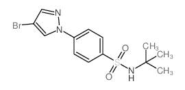 N-叔丁基-4-(4-溴吡唑-1-基)苯磺酰胺结构式