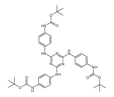 tri-tert-butyl (((1,3,5-triazine-2,4,6-triyl)tris(azanediyl))tris(benzene-4,1-diyl))tricarbamate Structure