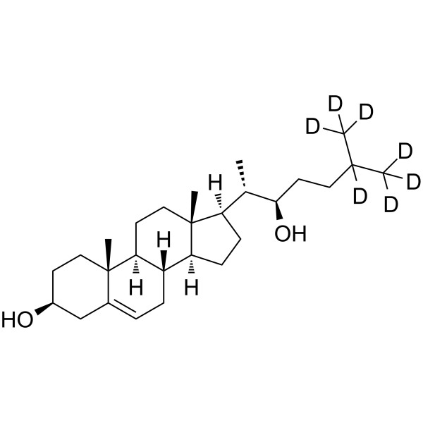 胆固醇-5-烯-3ß,22(R)-二醇-d7结构式