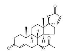 (7alpha,17alpha)-7-(乙酰硫基)-17-羟基-3-氧代-孕甾-4,20-二烯-21-羧酸 gamma-内酯结构式