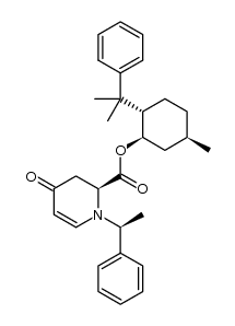 (-)-(1R,2S,5R)-8-phenylmenthyl (2S)-4-oxo-1-[(1S)-1-phenylethyl]-1,2,3,4-tetrahydropyridine-2-carboxylate Structure