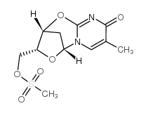 2,3'-ANHYDRO-1-(2'-DEOXY-5'-O-METHYLSULFONYL-β-D-THREO-PENTOFURANOSYL)-THYMINE结构式