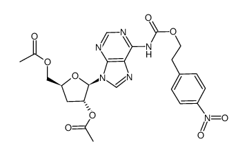 2',5'-di-O-acetyl-3'-deoxy-N6-(2-(4-nitrophenyl)ethoxycarbonyl)adenosine结构式