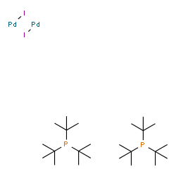 二碘双(三叔丁基膦基)二钯(I)结构式