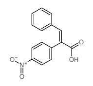 (E)-2-(4-nitrophenyl)-3-phenyl-prop-2-enoic acid结构式