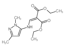 2-{[(1,3-二甲基-1H-吡唑-5-基)氨基]亚甲基}丙二酸二乙酯结构式