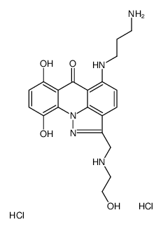 6H-Pyrazolo(4,5,1-de)acridin-6-one,5-((3-aminopropyl)amino)-7,10-dihydroxy-2-(((2-hydroxyethyl)amino)methyl)-,dihydrochloride Structure