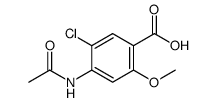 4-乙酰氨基-5-氯-2-甲氧基苯甲酸结构式