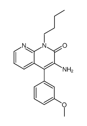 1-butyl-3-amino-4-(3-methoxyphenyl)-1,2-dihydro-2-oxo-1,8-naphthyridine结构式