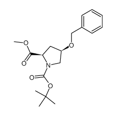 (2R,4R)-4-benzyloxypyrrolidine-1,2-dicarboxylic acid 1-tert-butyl ester 2-methyl ester结构式