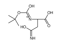 N-(叔丁氧羰基)-L-天冬酰胺-15N1(胺-15N)结构式