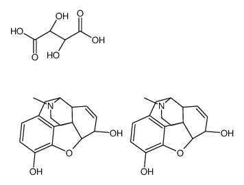 (4R,4aR,7S,7aR,12bS)-3-methyl-2,4,4a,7,7a,13-hexahydro-1H-4,12-methanobenzofuro[3,2-e]isoquinoline-7,9-diol,(2R,3R)-2,3-dihydroxybutanedioic acid结构式