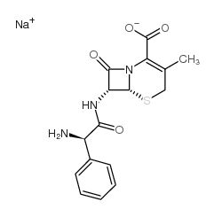 sodium,(6R,7R)-7-[[(2R)-2-amino-2-phenylacetyl]amino]-3-methyl-8-oxo-5-thia-1-azabicyclo[4.2.0]oct-2-ene-2-carboxylate结构式