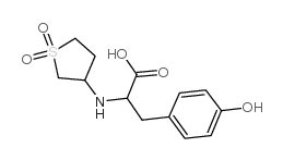 2-(1,1-二氧代四氢-1lambda*6*-噻吩-3-氨基)-3-(4-羟基苯基)丙酸结构式