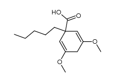 3,5-dimethoxy-1-pentylcyclohexa-2,5-dienecarboxylic acid结构式