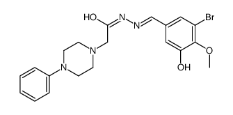 N-[(E)-(3-bromo-5-hydroxy-4-methoxyphenyl)methylideneamino]-2-(4-phenylpiperazin-1-yl)acetamide结构式