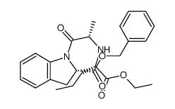 Benzyl (2S)-1-((2S)-2-{[(1S)-1-(ethoxycarbonyl)butyl]amino}-propanoyl)-2-indolinecarboxylate Structure